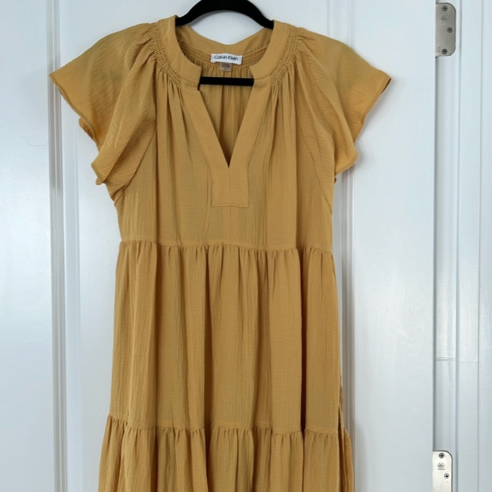Calvin Klein Mustard Yellow Maxi Dress